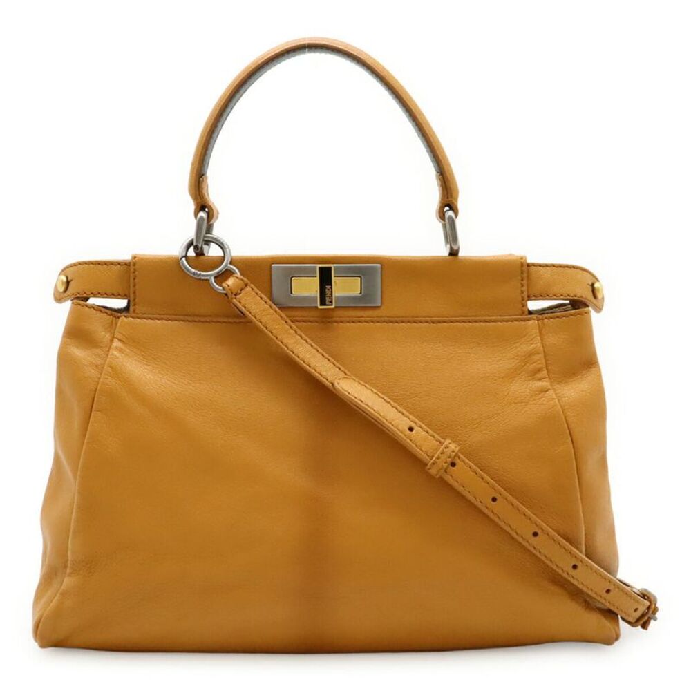 Fendi Peekaboo Leather Python Handbag - image 1